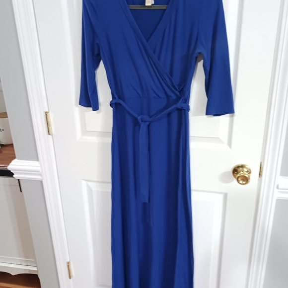 Lara long sleeve belted royal blue maxi dress - Picture 8 of 8